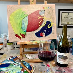 Wine & Wild Brushstrokes: Introduction to Abstract Painting