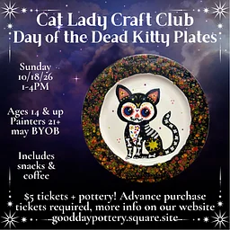 Cat Lady Craft Club - Day of the Dead Kitty Plates