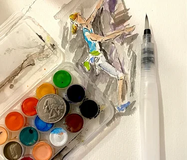 Portable Watercolor Figure Painting: Rock Climber
