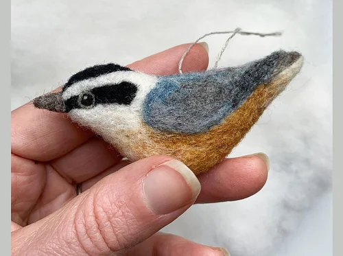 Needle Felting: Bird of the Month: Red Breasted Nuthatch with Erin Carlson