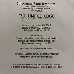 Harlan, Indiana Farm Toy Show