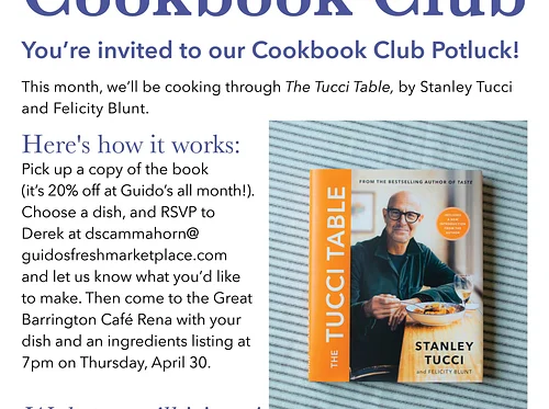 Cookbook Club Potluck: Tucci Table