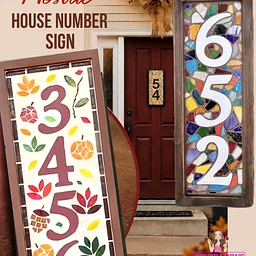 Mosaic House Number Sign October 22nd