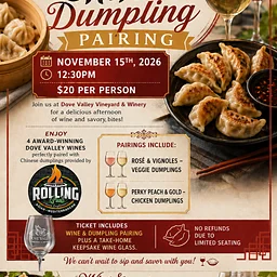 Wine & Chinese Dumpling Pairing * Sept. 12th*12:30pm