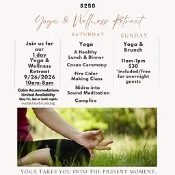 YOGA RETREAT SEPTEMBER 26TH at 10AM – 8PM, $250 PER PERSON