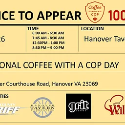 Thank Local Law Enforcement on National Coffee with a Cop Day!