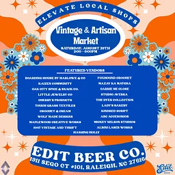 Vintage & Artisan Market @ Edit Beer Co: Sat. 8/29 2PM-6PM