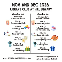 Grades 1-2 Library Club