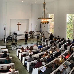 Worship at the historic Meetinghouse