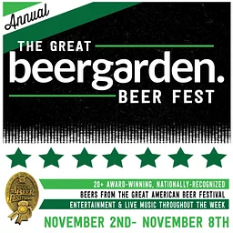 Annual Great Beergarden Beer Fest: November 2-8, 2026