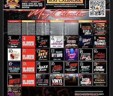 MAY MONTHLY CALENDAR