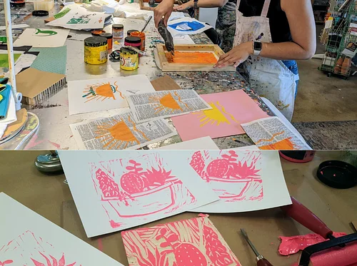 Intro to Block Printing and Screen Printing at CRAFT