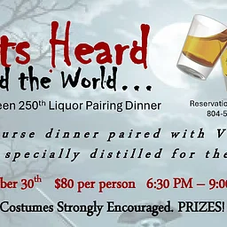Ready! Aim! Fire! at the Shots Heard ‘Round the World Halloween Liquor Pairing Dinner