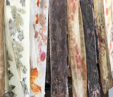 Eco-Printed Silk Scarves: Section A