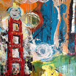 Abstract Acrylic Painting: The Collaborative Mosaic