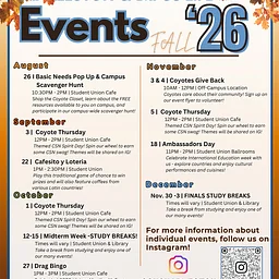 Coyote Thursday | CHARLESTON CAMPUS LIFE EVENTS FALL ’26