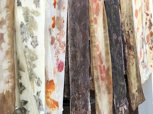 Eco-Printed Silk Scarves: Section B