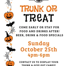 TRUNK OR TREAT – SUNDAY OCTOBER 25TH @ 4PM-6PM