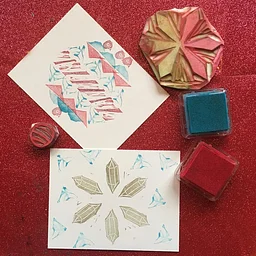 Hand-Carved Stamps for Winter Cards