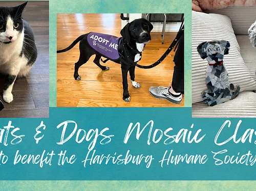 Glass mosaic class – Cats & Dogs at The Vineyard at Hershey