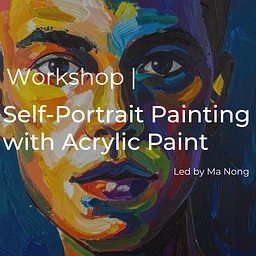 Self-Portrait Painting with Acrylic Paint
