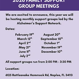 Arden Courts at Lely Palms: Family Support Group hosted by Alzheimer’s Support Network