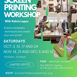 Free Screen Printing Workshop with Kelvin Lopez
