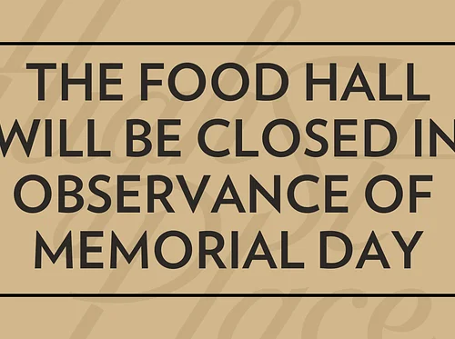 Closed for Memorial Day