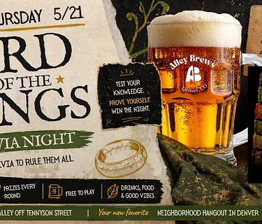 Lord of the Rings Trivia Night in Denver at Alley Brews