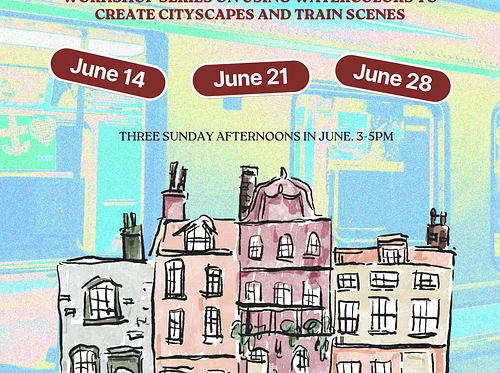 Urban Watercolors: Cityscapes & Train Scenes (Summer ART Workshops, Watercolors) adults & teens (en ingles y español)