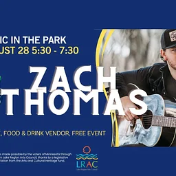 LIVE MUSIC: "Music in the Park – Zach Thomas" @ E.L. Peterson Park, Pelican Rapids