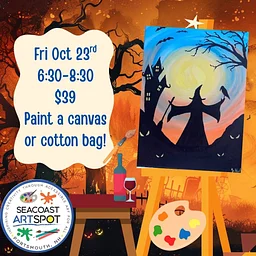 Witchy Paint Night! $39 Paint and Sip! Paint a Canvas or Tote Bag