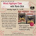 Wool Applique Class with Marie Dick