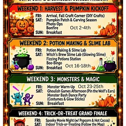 Three Bears Resort Spooky & Spectacular October Itinerary