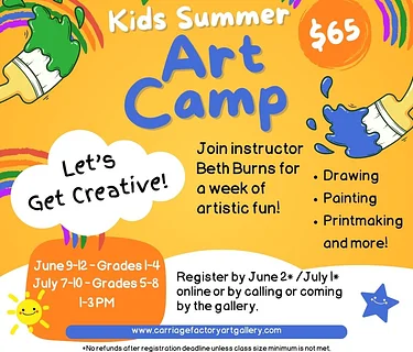 Summer Art Camp for Grades 5-8 with Beth Burns