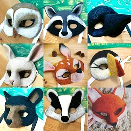 Needle Felted Animal Masks for Beginners