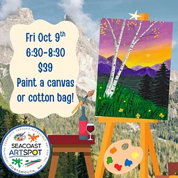 Mountain View Paint Night! $39 Paint and Sip! Paint a Canvas or Tote Bag