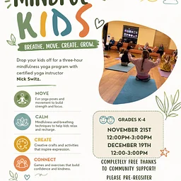 Mindful Kids Program November 21 (Grades K-4)
