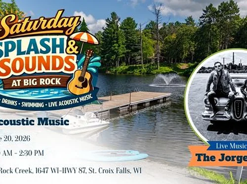 Saturday Splash & Sounds featuring Live Music by The Jorgensen’s (acoustic duo)