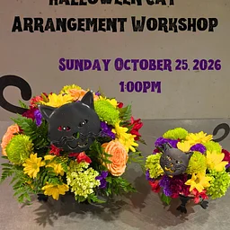 Halloween Cat Arrangement Workshop at Village Florist & Events