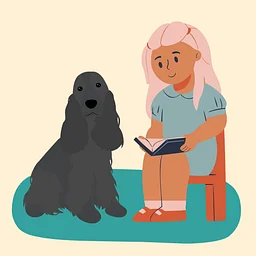 Reading with Ms. Marilyn's Spaniels