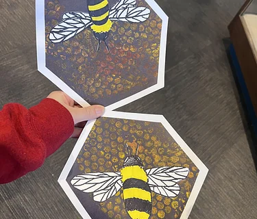 Kids Studio: Mixed Media Honeycomb Bees