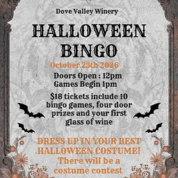 Halloween Bingo! * October 25th *12pm Door /1pm Game