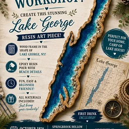 Lake George Resin Pour at SPRINGBROOK HOLLOW DISTILLERY!!! Drink Included!!