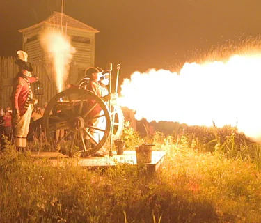 Michilimackinac Fire at Night