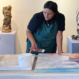 Painting demonstration by Chelsea A. Benally