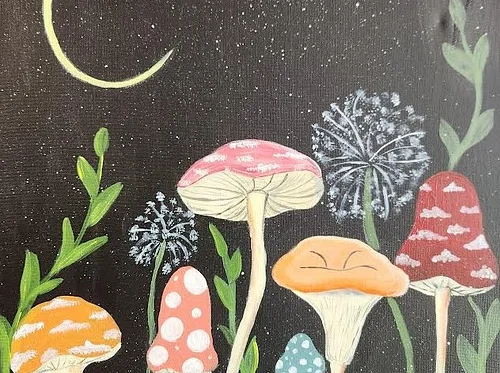Magical Mushrooms Sip and Paint Class