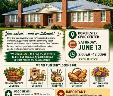 Community Market Day at Dorchester Civic Center