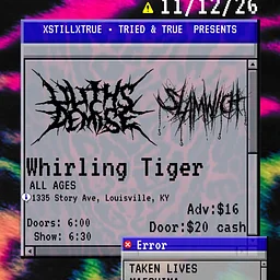 LILITH’S DEMISE • SLAMWICH • TAKEN LIVES • MAESHIMA • LULLABY OF A DEADMAN