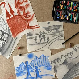 Family Art Day: Dreamy Places, Special Faces inspired by Kathryn Blommel